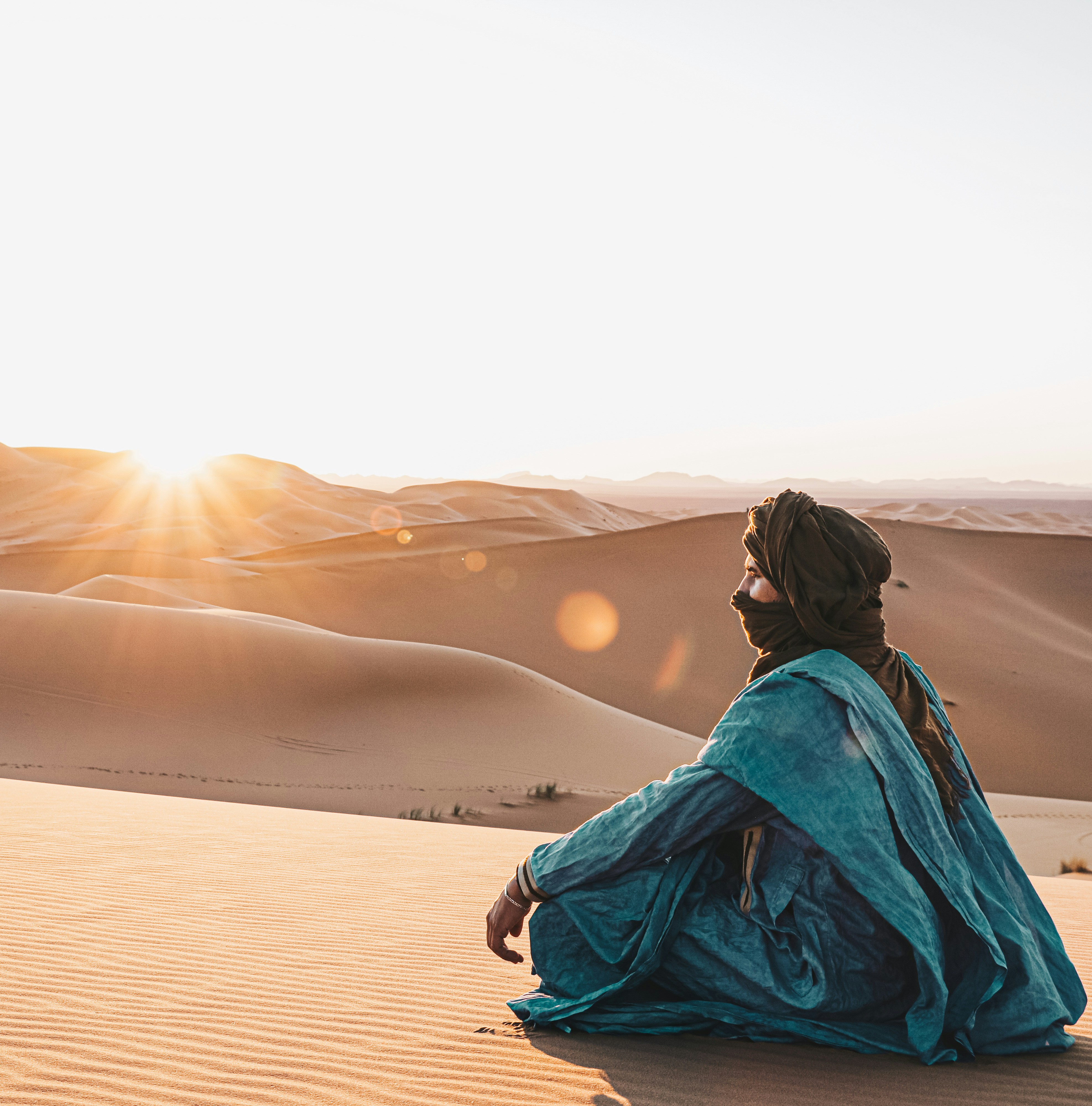 Sahara desert landscape at sunset
